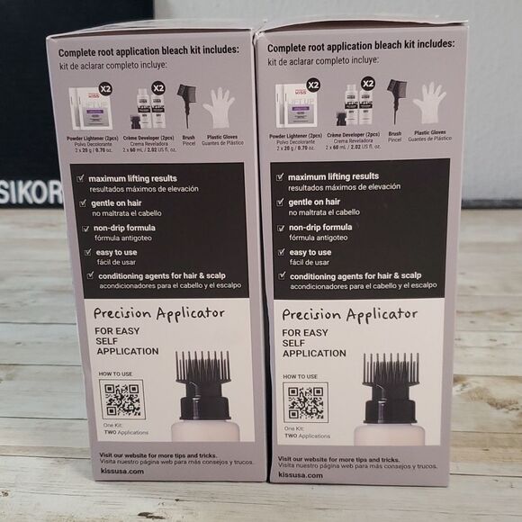 NEW 2 KISS Root Touch Up Complete Bleach Applicator Kit 4 Applications Included! - Picture 2 of 6